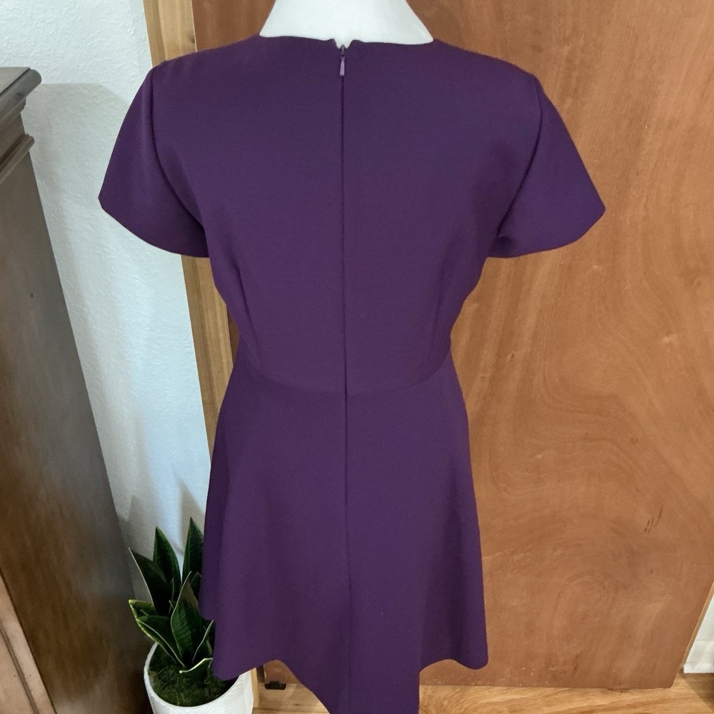Brooks Brothers Wool Purple A-Line Dress Sz 6 Short Sleeve Career-core Classic - Picture 8 of 16